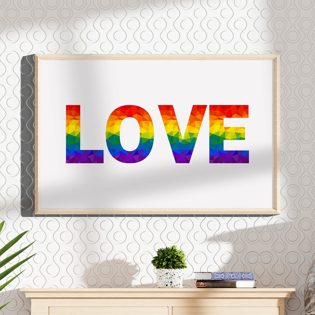 Rainbow LOVE Poster Printable, LGBTQ Pride Wall Art, Modern Pride ...