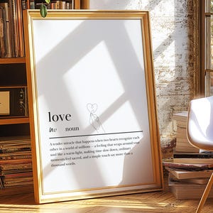 Love Definition Print, Love Wall Art Prints, Love Quote Print, Love Definition, Valentine&#39;s Day Gift, Love Definition Poster, romantic print
