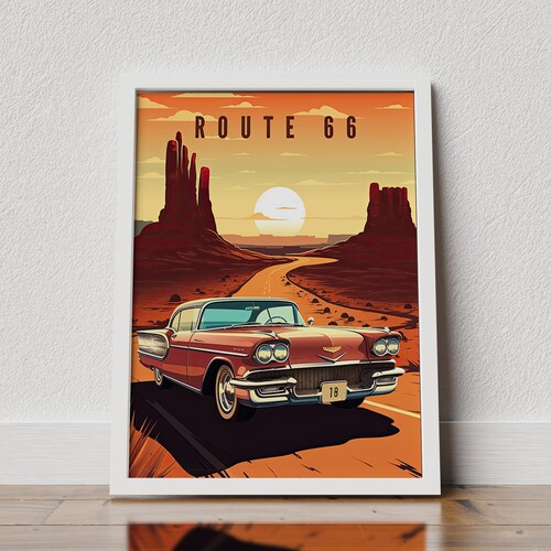 Retro Route 66 Travel Poster: Arizona Art Print (digital Download