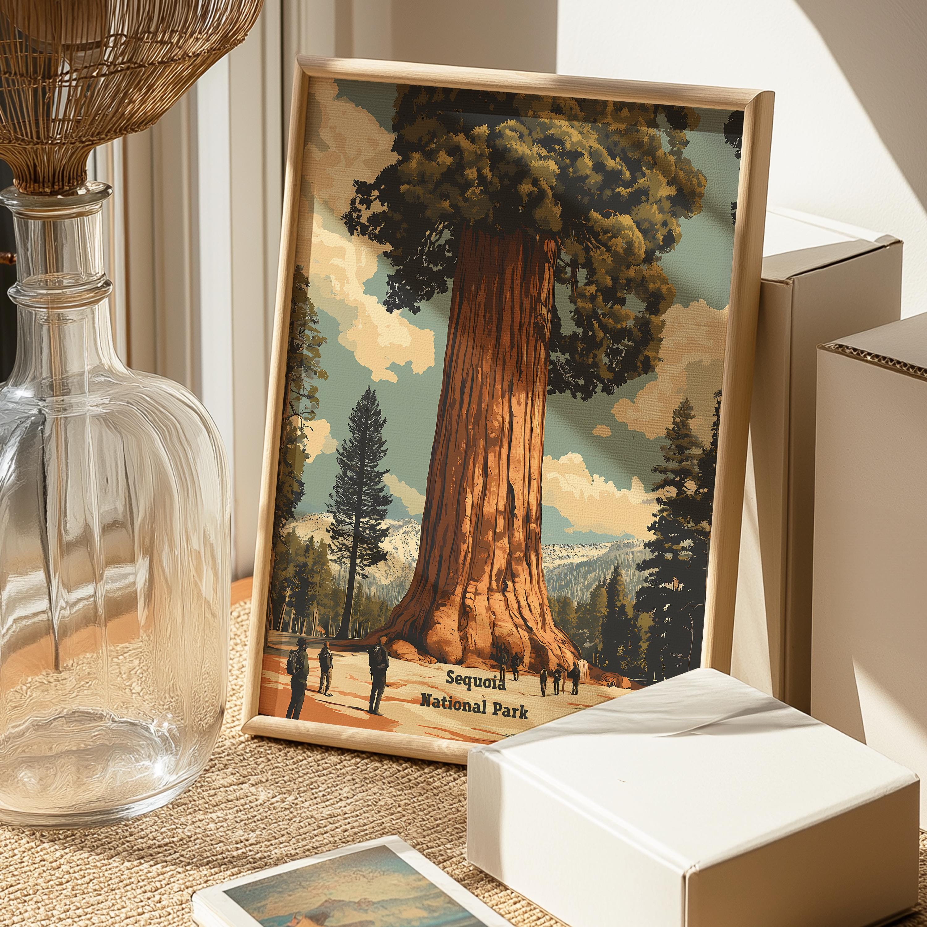 Sequoia National Park Poster Printable, Giant Tree Wall Art