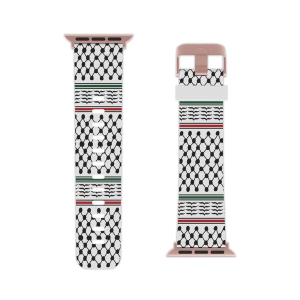 Free Palestine Kufiya Apple Watch Band Rubber Plastic Blend for Sweat-Proof Sporting