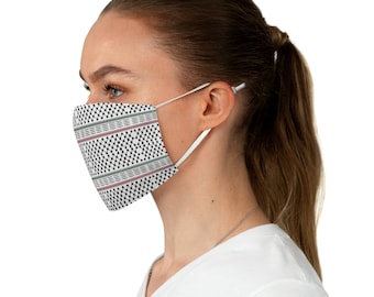 Kufiyah Pattern Fabric Face Mask Black White Pink Brown Free Palestine