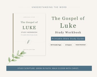 Gospel of Luke Study Workbook, Printable Bible Study Guide (Digital Download)