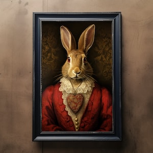 Valentine Hare Portrait: Funny Animal Art Print (Digital Download)