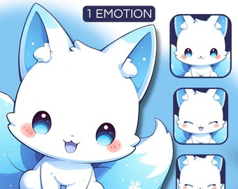 Chibi Arctic Fox PNGTuber Model | Premade Vtuber Avatar (Instant Download)