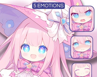 Cute Sorceress PNGTuber Model | Chibi Sorceress Girl PNGTuber Premade Avatar | Chibi PNG Tuber Asset | Cute PNG Tuber | Veadotube Model