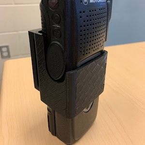 Motorola XTS 5000 Radio holder holster for duty belt or molle vest black basket weave