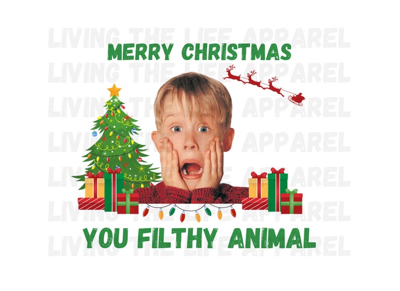 Kevin-home Alone, MERRY Christmas You Filthy ANIMAL PNG Only - Etsy