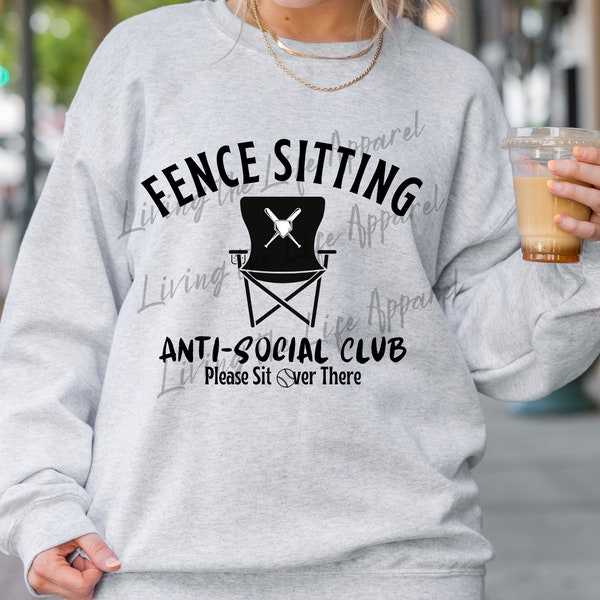 Fence Sitting - Anti-Social Club. PNG! Handmade by Living the Life Apparel