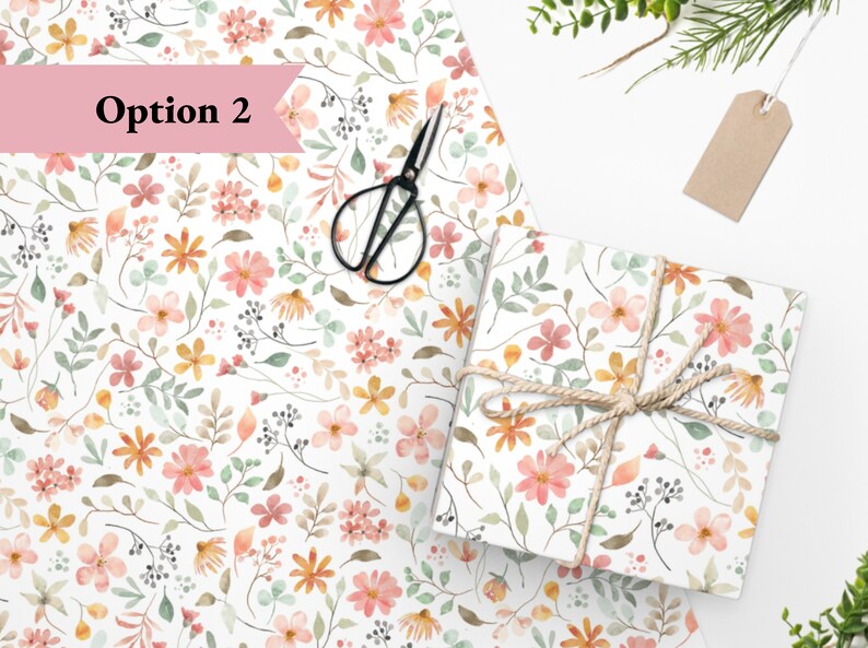 Wildflower Botanical Wrapping Paper Premium Quality Gift Etsy