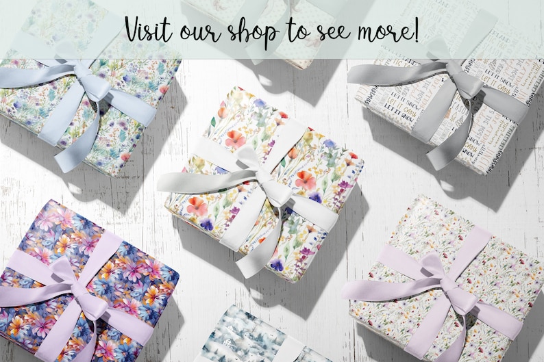 Wildflower Botanical Wrapping Paper Mothers Day Gift Wrap Luxury Gift Packaging 2 NEW Sizes 2 Finishes image 8