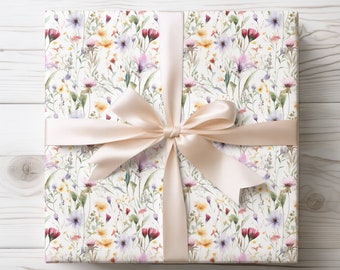 Wildflower Botanical Wrapping Paper | Mother’s Day Gift Wrap | Luxury Gift Packaging | 2 NEW Sizes | 2 Finishes