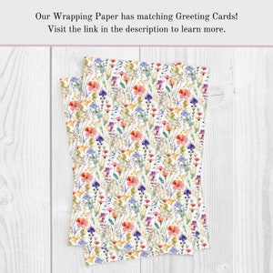 Nature Flower Wrapping Paper Wildflower Gift Wrap Mothers Day Paper 2 NEW Size Options 2 Finishes image 7