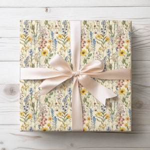 Vintage Wildflower Wrapping Paper, Floral Wrapping Paper, Botanical Wrapping, Preppy Gift Wrap, Gift Wrap Unique, Gift Wrap Roll