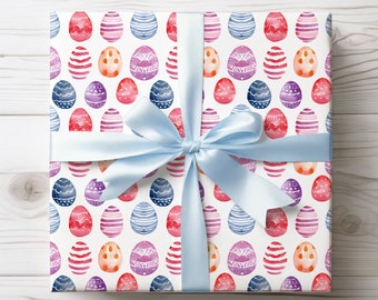 Colorful Easter Egg Wrapping Paper | Easter Gift Wrap | Luxury Packaging | 2 Size Options | 2 Finishes