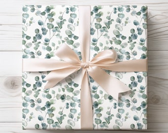 Botanical Eucalyptus Wrapping Paper | Mother's Day Gift Wrap | Botanical Wrapping Paper | 2 Size Options | 2 Finishes