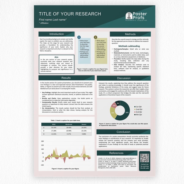 Professional University Research Scientific Conference/ A0 Academic Poster Template Portrait / modern light / PowerPoint .pptx DIGITAL /