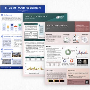 OFFERTA BUNDLE \ Ritratto dei best seller / Modello di poster accademico A0 / Layout PowerPoint per conferenze scientifiche / Presentazione di studi