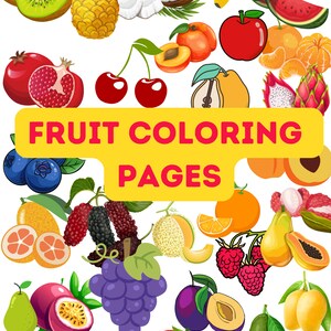 Cute and Engaging Printable Digital Fruit Coloring Book 30 Pages A4 ...