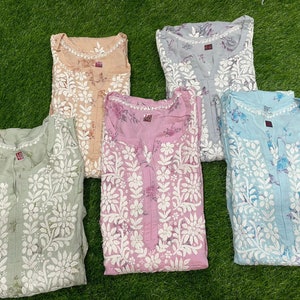 Premium Modal Kurti with Lucknow Chikankari,  Lucknow Kurti, Chikankari Kurti, Festive Wear, Ethnic Wear, Trendy Kurti, Gift for her