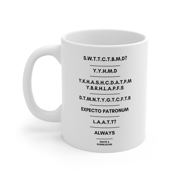 Snape and Dumbledore Deathly Hallows scene quote mug