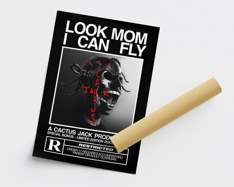 Travis Scott Poster Look Mom I Can Fly Poster La Flame - Etsy