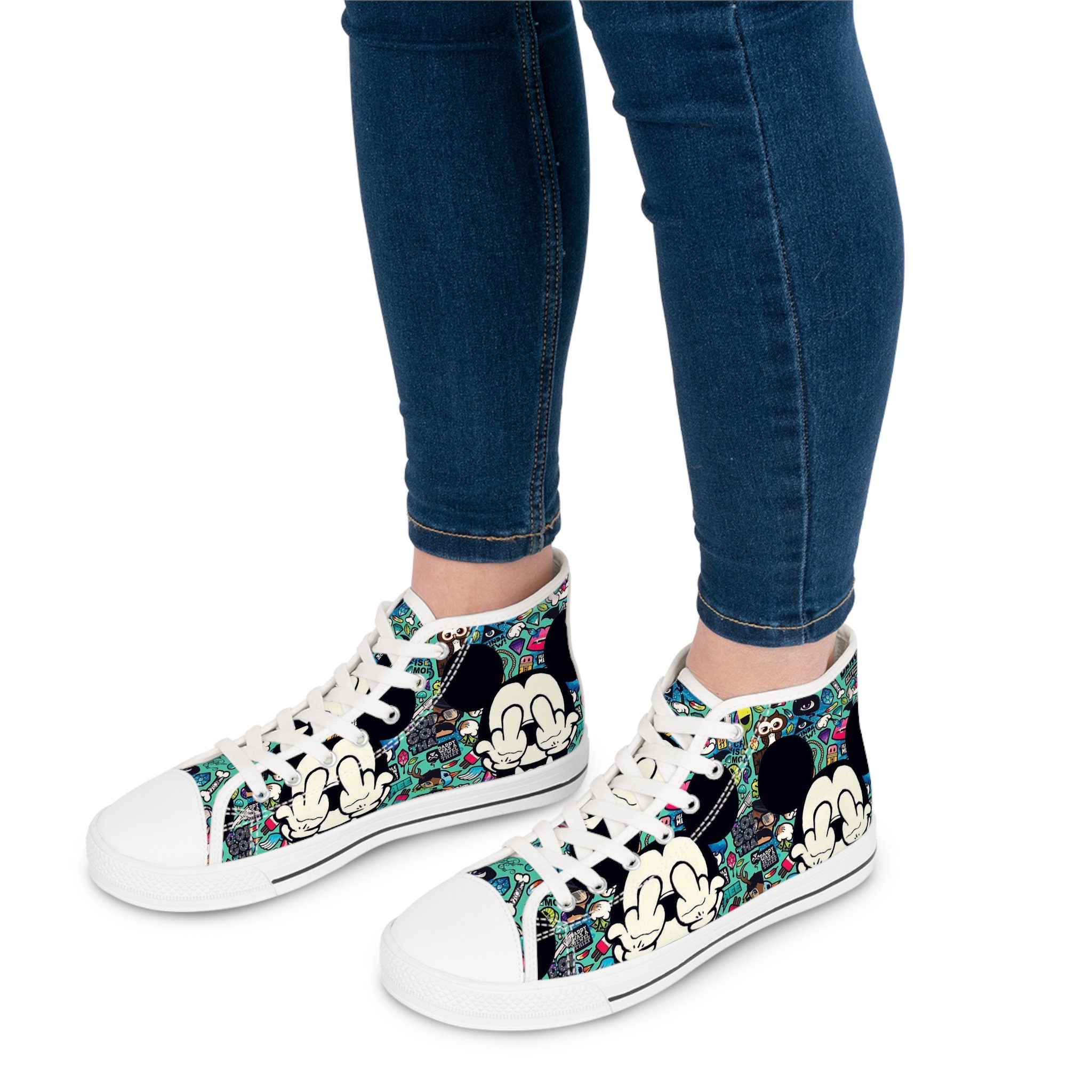 Mickey mouse cartoon Women's High Top Sneakers