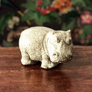 Hippopotamus in enamelled and speckled terracotta