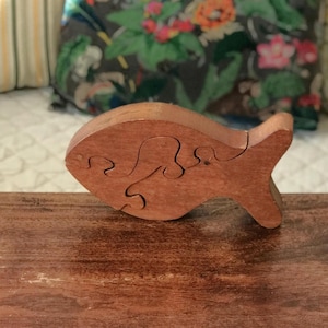 Vintage Fish Shaped Wooden Puzzle Toy The Montgomery Schoolhouse Inc. Vermont