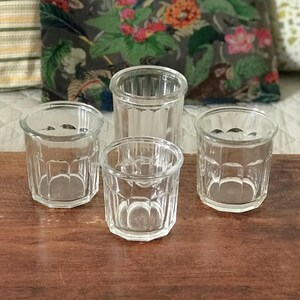 Set of 4 antique blown and molded glass jam jars - several set options