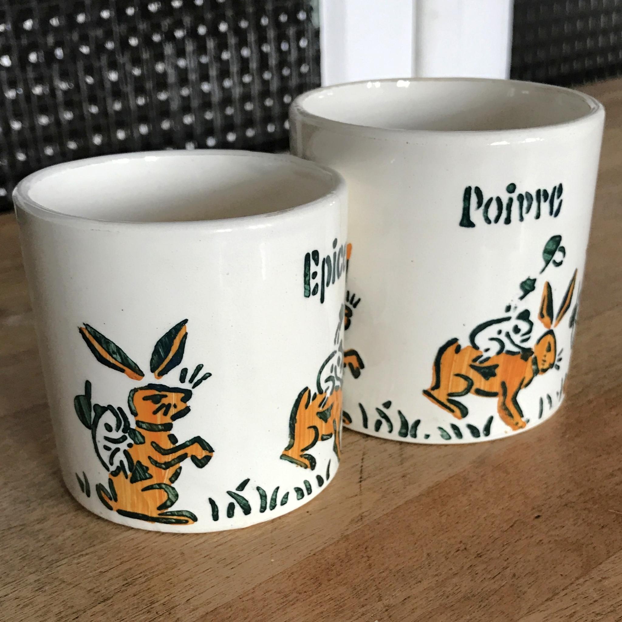 Pot à épices Ancien – Faïences Nouvelles Givors – Peint à La Main – Vieux