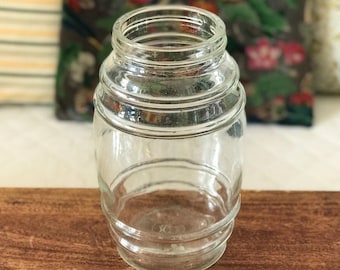 Large antique molded glass jar, 25 cm high