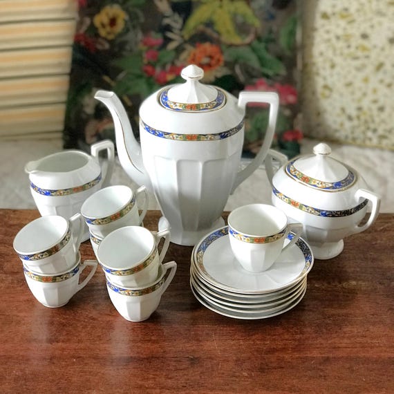 Vintage Victoria China Czechoslovakia Porcelain Coffee Set - Etsy
