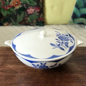 Earthenware vegetable tureen with Corsica decor by Digoin Sarreguemines