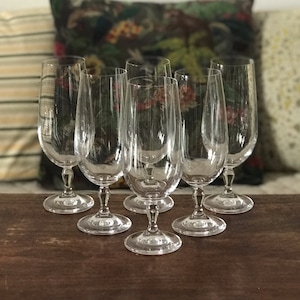 Set van 6 kristallen bier-, cocktail- of sapglazen