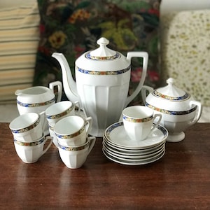 Vintage Victoria China Czechoslovakia Porcelain Coffee Set