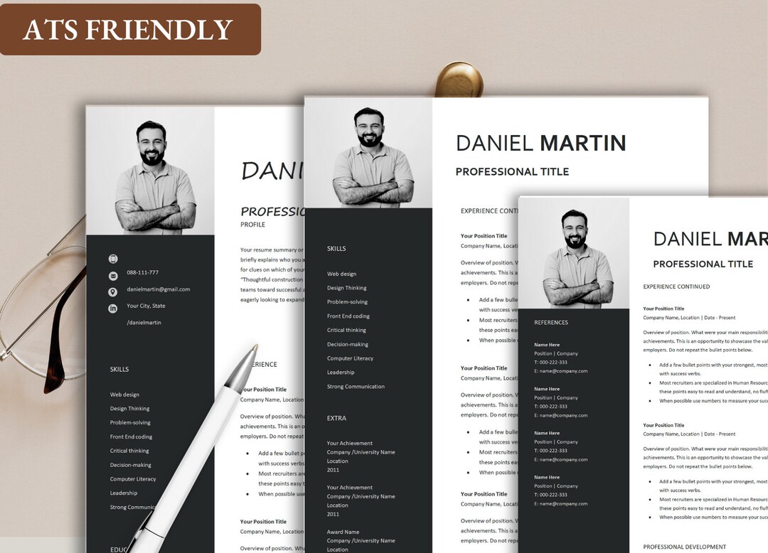 Executive CV ATS Friendly Resume Template for Google Docs - Etsy