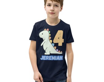 Chemise d'anniversaire dinosaure personnalisée, chemise d'anniversaire, cadeau d'anniversaire, cadeau d'anniversaire, chemise personnalisée, personnalisé, chemise jeune