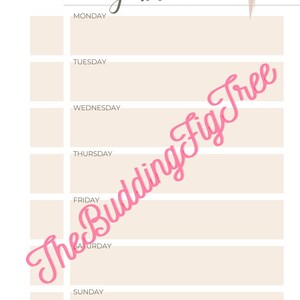 May include: A printable daily gratitude journal with a beige background and a brown cross in the top right corner. The days of the week are listed down the left side of the page. The text "This is the day the LORD has made let us rejoice and be glad in it" is at the bottom of the page.