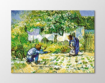 First Steps of a Baby 1890 by Vincent Van Gogh Canvas Wall Art