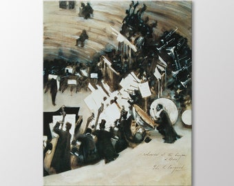 John Singer Sargent Pasdeloup Orchestra Canvas Print, Impressionist Concert Wall Art