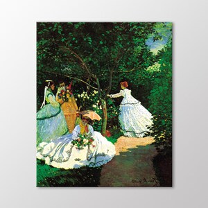 Women in the Garden, 1866 by Claude Monet Canvas Wall Art