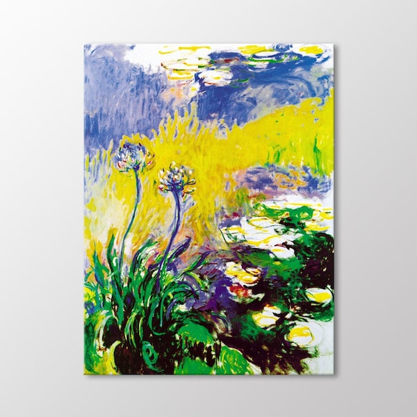 Monet The Agapanthus Canvas Wall Art, Les Agapanthes Art Print