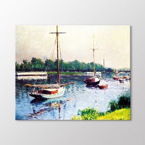 Argenteuil Basin by Gustave Caillebotte Canvas Wall Art