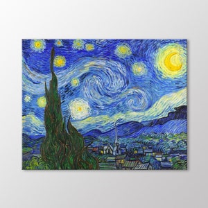 The Starry Night by Vincent Van Gogh Canvas Wall Art, Van Gogh Famous Art Print, The Starry Night Canvas, Vintage Art, Starry Night Decor