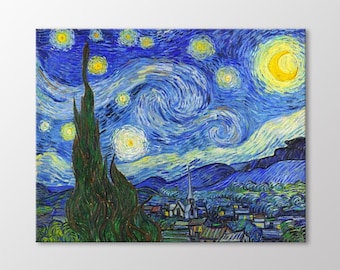 The Starry Night by Vincent Van Gogh Canvas Wall Art, Van Gogh Famous Art Print, The Starry Night Canvas, Vintage Art, Starry Night Decor