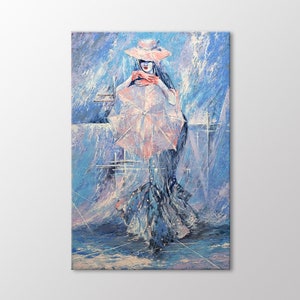 Woman With Pink Umbrella Canvas Wall Art