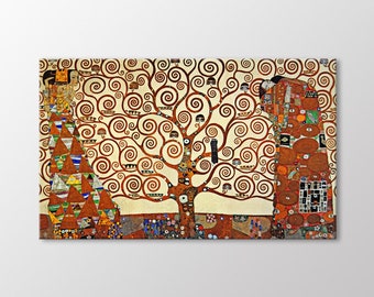 Gustav Klimt Tree of Life Canvas Wall Art, Ready to Hang