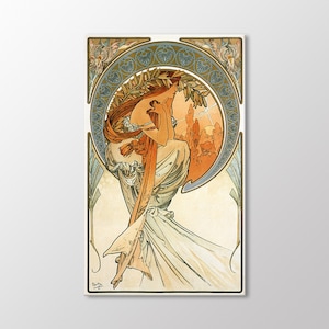 Poetry by Alphonse Mucha Canvas Wall Art