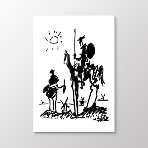 Don Quixote by Pablo Picasso Canvas Wall Art, Don Quixote Painting Poster Print Ready To Hang, Minimal Wall Decoration